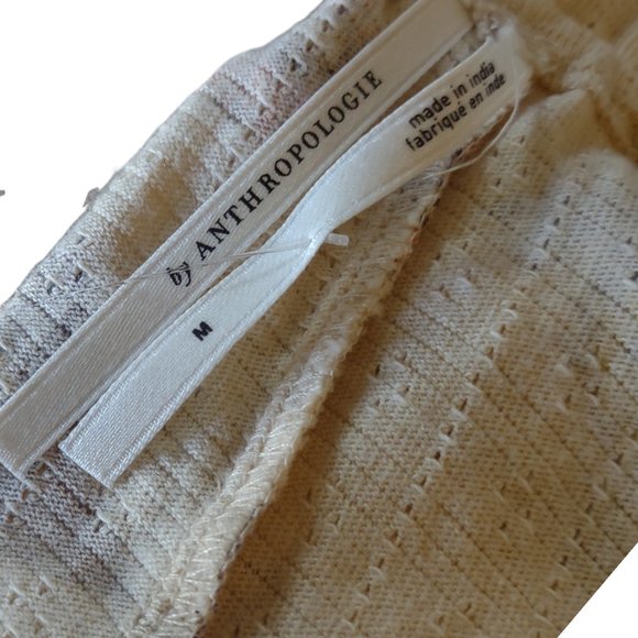 Anthropologie Puff Sleeved Boho Floral Romper Cream Fall Florals M NWT - Picture 14 of 16